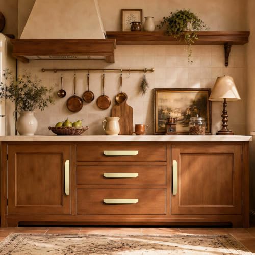 BaiNong 10 Pack Gold Drawer Pulls 9.8" Cabinet Handles Traditional Retro - color: 10 Pack 9.8" Polygon