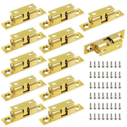Jiozermi 12Pcs 2"/50mm Double Ball Tension Roller Catch Latch - color: Gold, size: 2"/ 50mm, 12 Pcs