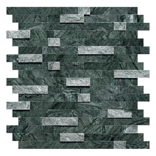 Emerald Marble Peel & Stick Tile for Vanity & Accent Wall - color: Realistic Indian Green