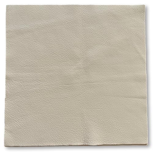 Natural Grain Cow Leathers: 12'' x 12'' Pre-Cut Leather Pieces (Off White, 5 Pieces) - color: Off White, size: 5 Pieces