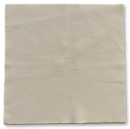 Natural Grain Cow Leathers: 12'' x 12'' Pre-Cut Leather Pieces (Off White, 5 Pieces) - color: Off White, size: 5 Pieces