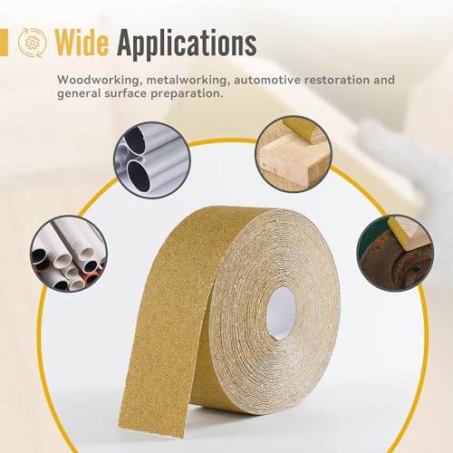 PSA Longboard Sandpaper 40 Grit Sandpaper Roll 20 Yard x 2-3/4” Wide Self Adhesive Stickyback Sandpaper for Woodworking,Automotive,Sanding Blocks - style: 40Grit