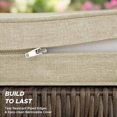 Outdoor Chair Cushions Set of 4, 22 x 22 Inch, Beige, Deep Seat - color: Beige, size: 22" x 22" 4 Pack