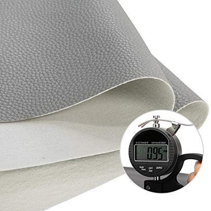 TORRAMI Soft Faux Leather Fabric, 1 Yard 54 x 36 in, Gray PU Leather - color: Gray, size: 1 Yard (54 x 36 inch)