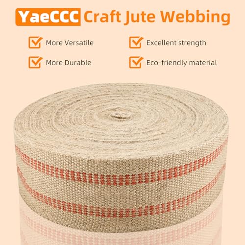 YaeCCC Jute Webbing,Upholstery Webbing for Chair,3.5"x33Yd Upholstery Strap - color: red, size: 3.5" x 33 Yd