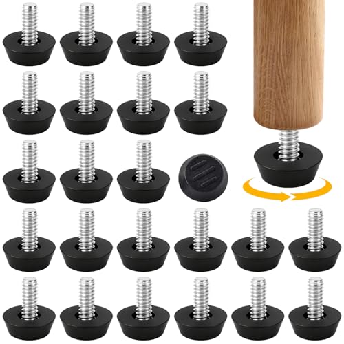 24PCS M8 Thread Furniture Levelers Screw in Adjustable Leveling Feet for Chair Table Cabinet Legs YY028-m8 - size: M8