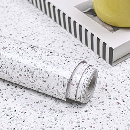 MelunMer White Wallpaper Marble Contact Paper for Countertops 15.7”×118” - color: White, size: 15.7" x 118"
