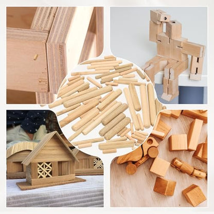 MECCANIXITY Wooden Dowel Pins 1/4"x 2" (6mm x 50mm) Straight Dowel Rods Wood Fluted Dowels Rods for Crafts Furniture DIY Hardwood Count 50 - size: 1/4"x 2" (6mm x 50mm)