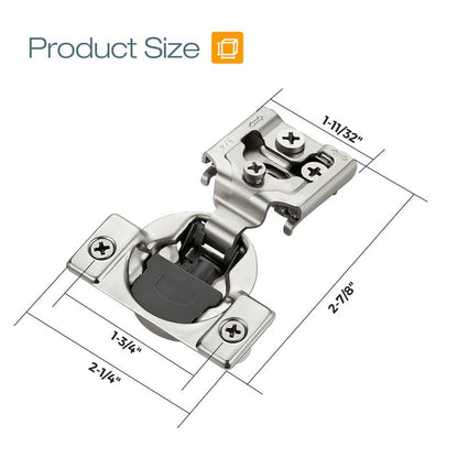 HOME EDIT 1 Pair 3/4 Inch Overlay Soft Close Cabinet Hinges Door Hinges - size: 3/4 inch Overlay