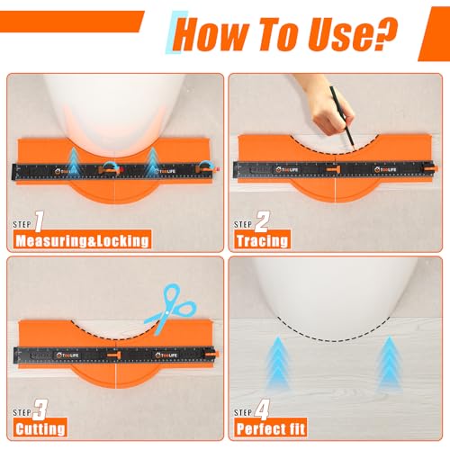 TOOLIFE 20 Inch Contour Gauge Profile Tool with Unlimited Connection - size: 20"-Unlimited Splicing