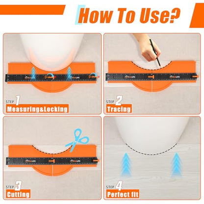 TOOLIFE 20 Inch Contour Gauge Profile Tool with Unlimited Connection - size: 20"-Unlimited Splicing