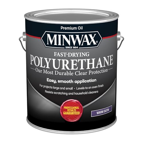 Minwax Fast-Drying Polyurethane 350 VOC, Warm Satin, Clear, 1 Gallon