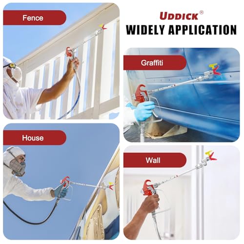 7PCS Airless Paint Sprayer Gun Set with 3600 PSI Airless Paint Sprayer Gun,1 Nozzle Guard,1 Reversible 517 Spray Tips,2 Extension Wand,1 Swivel Joint and Spraying Equipment Storage Box - style: 7PCS Airless paint spray gun set