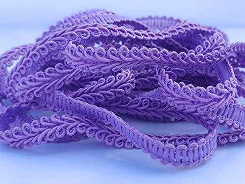 3/8 Inch Gimp Braid Trim 50 Yards for Upholstery Costume DIY Crafts (1308 Purple) - color: Purple