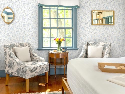 Peel and Stick Wallpaper for Nursery Blue Cherry Blossom Waterproof - color: Blue, size: 17.3" x 78.7"