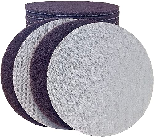 Starcke Premium 11 Inch Non Woven Surface Conditioning Discs - For Dry Sanding Countertops, Auto Body Repair, Marine, Paint, Plastics, Metal And Fiberglass (25, Maroon - Very Fine) - color: Very Fine, size: 25 Pack