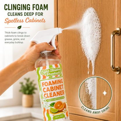 812 Foaming Cabinet Cleaner – Kitchen Degreaser Safely Removes Grime & Buildup from Painted Cabinets, Countertops, Backsplashes, Doors & Trim | No Wax or Residue | Made in America | 24oz