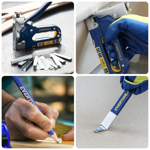 Heavy Duty Manual Staple Gun for Upholstery and Wood, 4-in-1