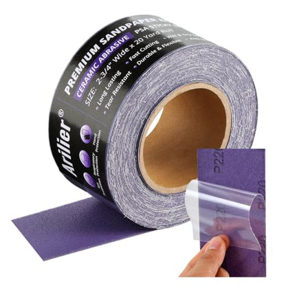 220 Grit Purple Film Ceramic PSA Longboard Sandpaper Roll, 20 Yards - size: 220 Grit
