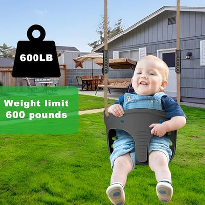 SELEWARE Heavy Duty Swing Seat for Kids Adults with Adjustable Ropes - color: Black1 Swing Seat, 2 Pack