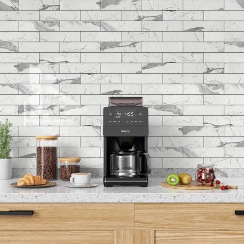 Vamos Tile Peel & Stick Backsplash on Subway Tile,40-Pack 3''x12'',Glossy - color: Statury White with Dark Gray Grout