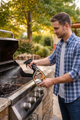 Parker & Bailey Grill Cleaner and Degreaser - BBQ Grill Cleaner Degreaser Cleaner Heavy Duty Countertop Cleaner Stainless Steel Cleaner Glazed Tile Cleaner Cleaning Supplies for Grease and Grime - style: BBQ