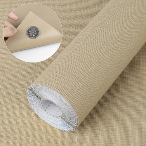 Self Adhesive Shelf Liner, 11.8"W x 59"L Peel and Stick Drawer Liner Khaki - color: Khaki, size: 11.8"W x 59"L