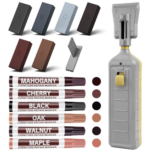 Vinyl Hardwood Floor Repair Kit - 12 Colors Laminate Floor Wax Wood Furniture Touch Up Marker Restore Any Scratches, Stains, Cracks, Hole for Floor, Door, Cabinet - color: B-6 Colors