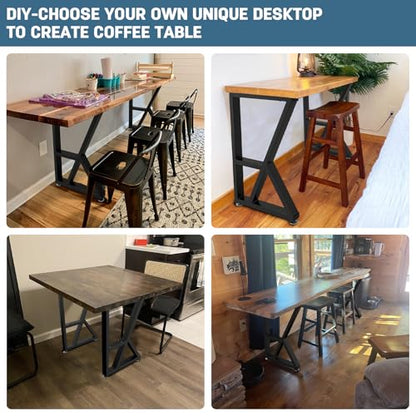 Metal Table Legs 28 Inch with Protector Adjustable Feet 1000LB Capacity