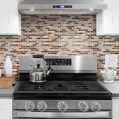 URCOLOR 10-Sheet Kitchen Backsplash Tiles Peel and Stick, 12”×12” Self Adhesive Wall Tile Sticker for Bathroom,Sandstone Brown - color: Sandstone Brown