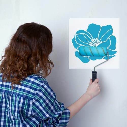 Sitsink Large Flower Stencils for Painting - 10 Pcs, Reusable Templates for Wall, Wood, Furniture & More - style: rose