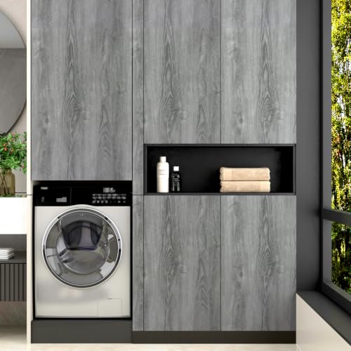 Gray Wood Grain Contact Paper Peel and Stick Rustic Wallpaper Counter Top - color: Grey Walnut