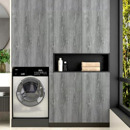 Gray Wood Grain Contact Paper Peel and Stick Rustic Wallpaper Counter Top - color: Grey Walnut