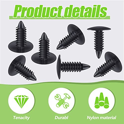 100 Pieces Patio Strapping Rivets Fasteners 3/4" Length Medium Multi Gauge Rivet for Patio Lawn Chair Webbing Repair Strap for Outdoor Furniture Lounge 1/4 Inch Hole (Black) - color: Black