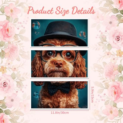 Peacoblue Dog with Glasses Rub On Transfers for Furniture Craft 6"x12" - style: Dog with Glasses