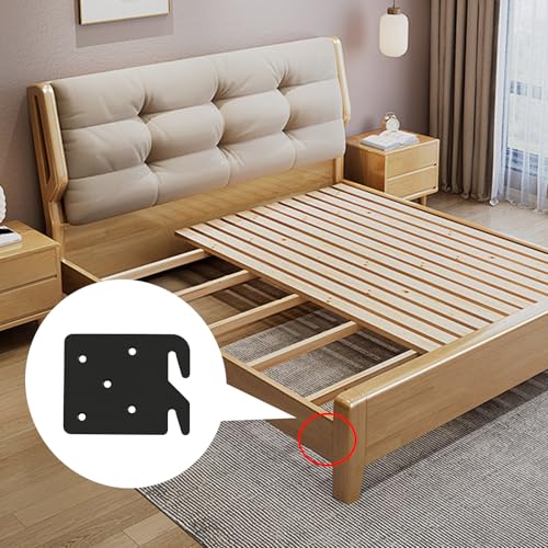 Heavy Duty Bed Rail Brackets for Bed Frame, Black-2 Pcs - size: Hook Plates