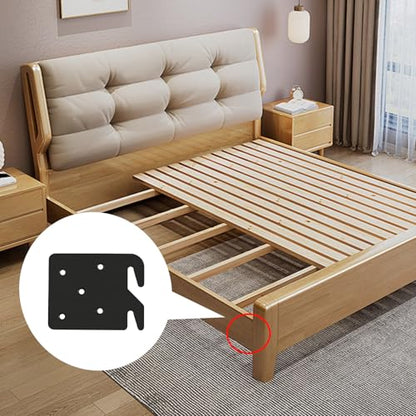 Heavy Duty Bed Rail Brackets for Bed Frame, Black-2 Pcs - size: Hook Plates