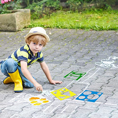 Epakh 16 Pcs Geometric Shape Stencils Set, 7.1 x 7.1 Inches, Cute Style - color: Cute Style, size: 7.1 x 7.1 Inches