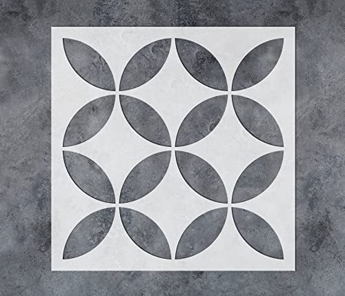 GSS Designs Reusable Floor Stencils for Painting Floors Wall Tile Wood Concrete Tile Stencil 12x12Inch Repositionable Floor Tile Stencil for Painting - style: Style 5