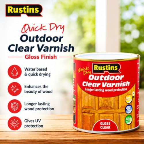Rustins Quick Dry Outdoor Clear Varnish 500 ml Gloss