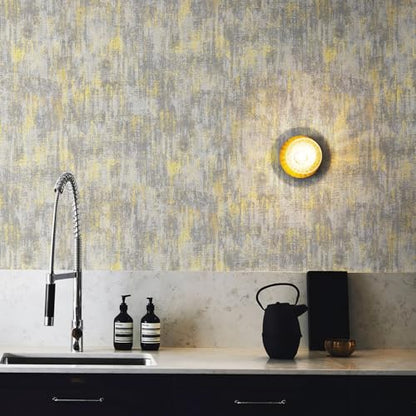 HueBurst Gray Gold Metallic Wallpaper Peel and Stick 17.3"x120" - color: Light Gray, size: 17.3" x 120"