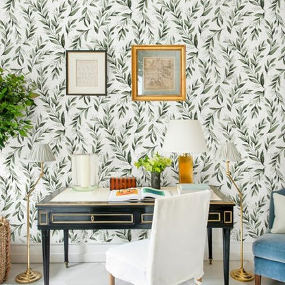 Livebor Leaf Wallpaper Peel and Stick Green Contact Paper17.7” x 590.5” - color: B-Green, size: 17.7" x 590.5"