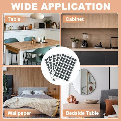 PATIKIL 270 Pieces Screw Hole Stickers, 5 Sheet Self-Adhesive Waterproof PVC Wood Grain Sticker for Screw Holes Wall Cabinets Desk Repairing, Iron Gray, 21mm/0.83 Inch - color: Iron Gray