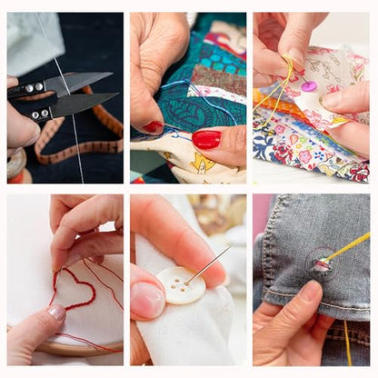 48Pcs Sewing Tool Set, Big Eye Steel Sewing Needle Kit for Hand Sewing - color: 48P