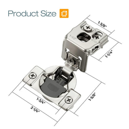 HOME EDIT 5 Pair 1-1/2 Inch Overlay Soft Close Cabinet Hinges Door Hinges - size: 1-1/2 inch Overlay