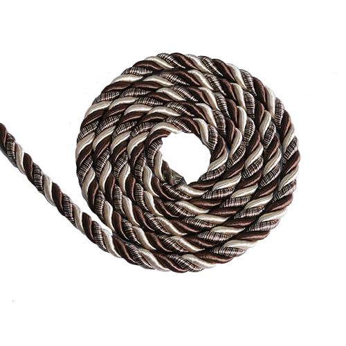 10 Yards / 1cm Twisted Rope Cord Trim Nylon Rope Thread String for DIY,Home Decor,Sofa Furniture Decoration- (Dark Coffee, 10 Yard) - style: dark coffee