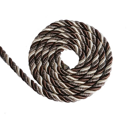 10 Yards / 1cm Twisted Rope Cord Trim Nylon Rope Thread String for DIY,Home Decor,Sofa Furniture Decoration- (Dark Coffee, 10 Yard) - style: dark coffee
