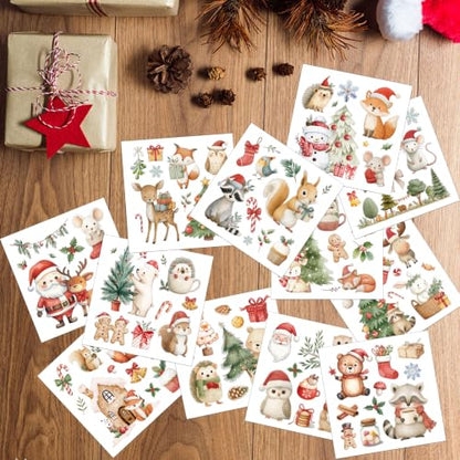 Christmas Rub on Transfers for Ctrafts Furniture, 12 Pcs Transfer Decals - style: Cute Animal
