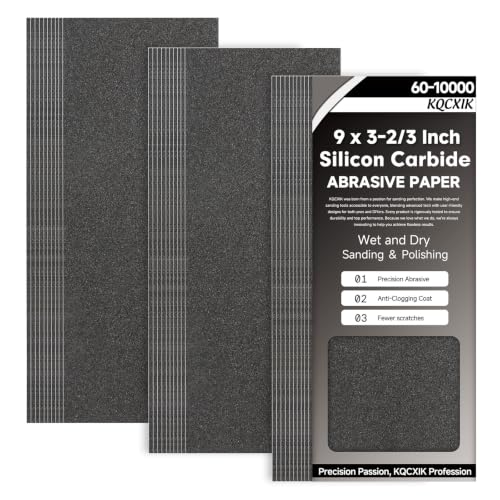 Premium 30-Sheet 400 Grit Wet Dry Sandpaper, 9 x 3-2/3 Inch - style: 400Grit