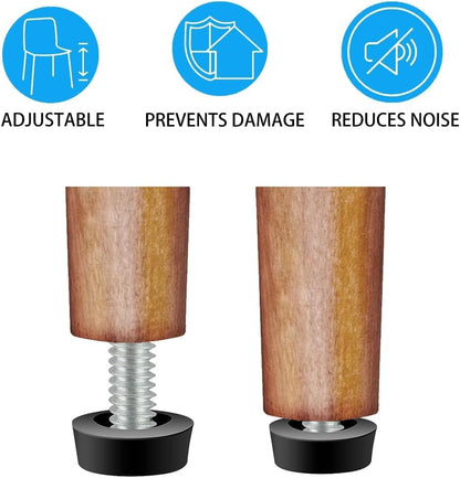 1/4" Thread Furniture Feet Levelers - 20 Pack Adjustable Leveling Feet with Threaded Insert for Desk, Chairs, Table, Cabinets, Stool Legs (1/4) - size: 1/4